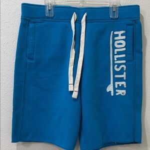 Hollister Men's Athletic Shorts in Blue with White Accents